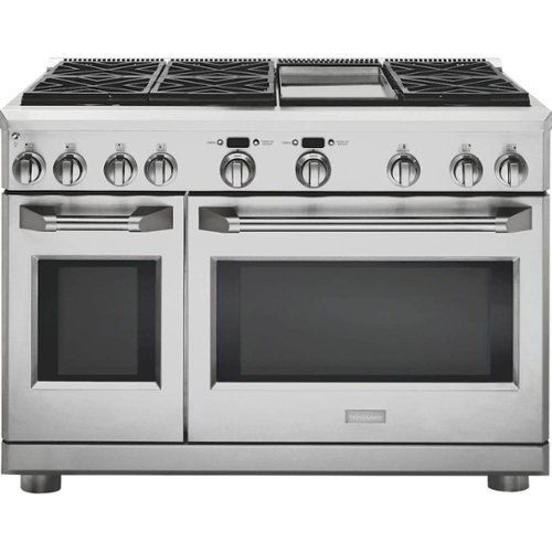 Monogram - 8.9 Cu. Ft. Self-Cleaning Freestanding Double Oven Gas Convection Range - Stainless steel-Front_Standard 