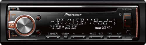  Pioneer - CD - Built-In Bluetooth - Apple® iPod®-Ready - In-Dash Deck with Detachable Faceplate and Remote - Black/Blue