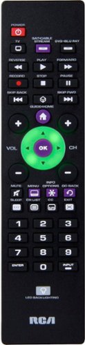 RCA 3-Device Backlit Universal Remote - Black GLOBAL SHIPPING