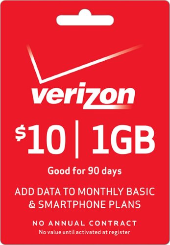  Verizon Prepaid - $10 Prepaid Top-Up Data Add-On Card