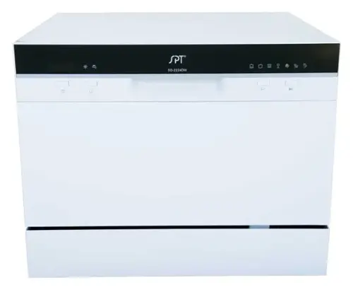 Front. SPT - 22" Tabletop Portable Dishwasher - White.