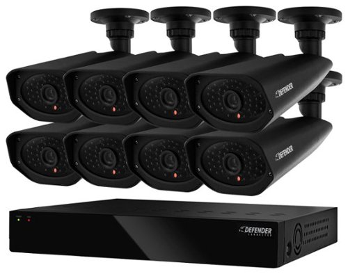  Defender - 8-Channel, 8-Camera Indoor/Outdoor DVR Surveillance System - Black