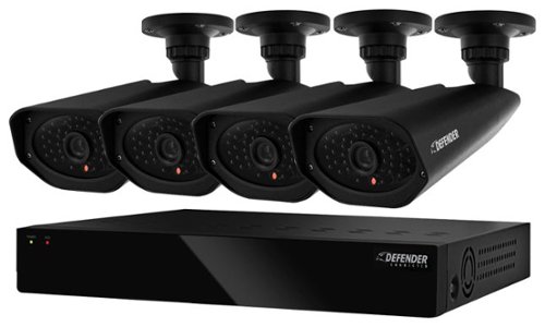  Defender - 8-Channel, 4-Camera Indoor/Outdoor DVR Surveillance System - Black