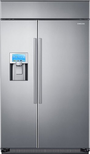 Samsung - 26.5 Cu. Ft. Side-by-Side Counter-Depth Refrigerator with Apps - Stainless Steel-Front_Standard 