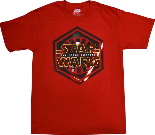  Disney - Star Wars The Force Awakens Men's T-Shirt (Small) - Red