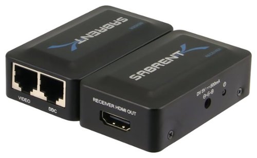 Sabrent - HDMI and DVI over Cat-5e Extender Adapter - Black