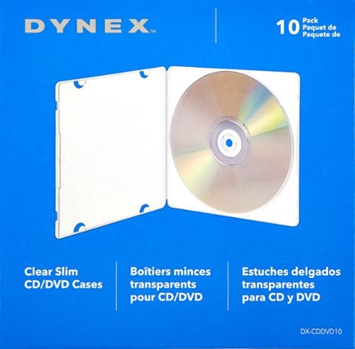  Dynex™ - Slim CD/DVD Cases (10-Pack) - Clear