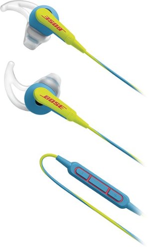 Bose - SoundSport® In-Ear Headphones (iOS) - Neon Blue-Front_Standard 