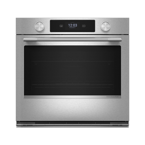 KitchenAid - 27" Smart Built-In Single Wall Oven with Assisted Cook Cycles - Stainless Steel-Front_Standard 