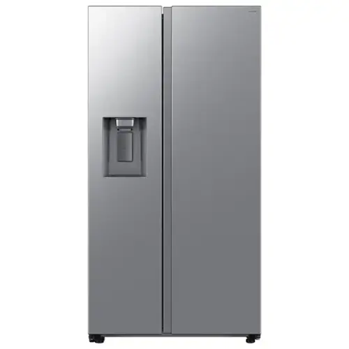 Front. Samsung - 36 in. Wide Bespoke AI 27 cu. ft. Side-by-Side Refrigerator with Sphere Ice and External Water & Ice Dispenser - Stainless Steel.