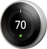 Google - Nest Learning Smart Wifi Thermostat - Stainless Steel-Front_Standard