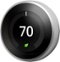 Google - Nest Learning Smart Wifi Thermostat - Stainless Steel-Front_Standard