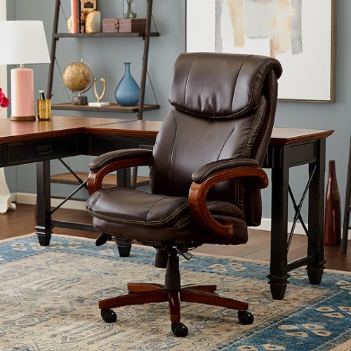 La-Z-Boy - Big & Tall Air Bonded Leather Executive Chair - Vino Brown-Left_Standard 