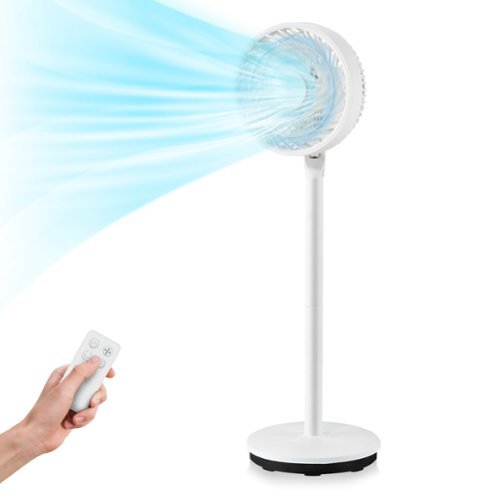 Costway 9'' Oscillating Pedestal Fan Portable Floor Fan with 3 Adjustable Heights and Speeds - White