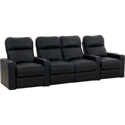  Octane Seating - Turbo XL700 Straight 4-Seat Manual Recline Home Theater Seating with Middle Loveseat - Black