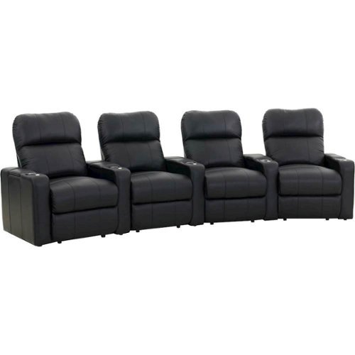 Octane Seating - Turbo XL700 Curved 4-Seat Power Recline Home Theater Seating - Black-Front_Standard 