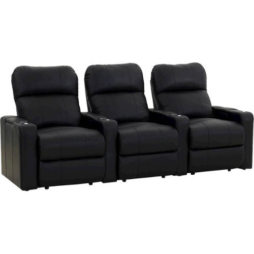  Octane Seating - Turbo XL700 Straight 3-Seat Manual Recline Home Theater Seating - Black