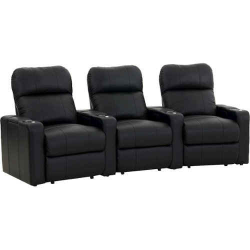 Octane Seating - Turbo XL700 Curved 3-Seat Power Recline Home Theater Seating - Black-Front_Standard 