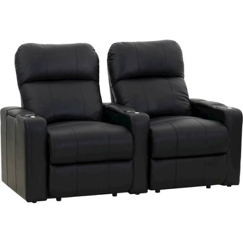 Octane Seating - Turbo XL700 Straight 2-Seat Power Recline Home Theater Seating - Black-Front_Standard 