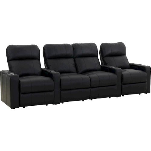  Octane Seating - Turbo XL700 Straight 4-Seat Power Recline Home Theater Seating with Middle Loveseat - Black