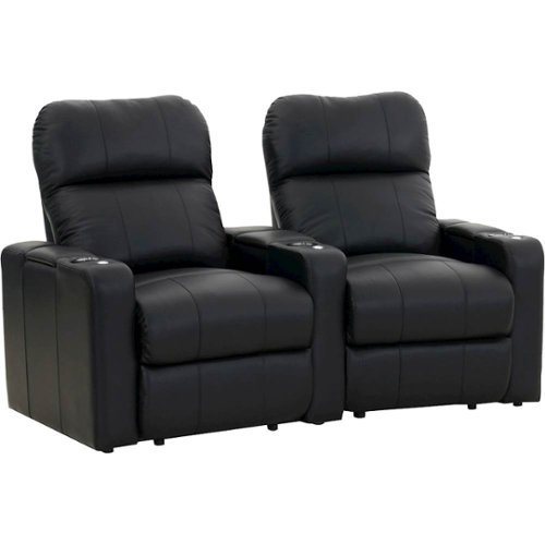 Octane Seating - Turbo XL700 Curved 2-Seat Power Recline Home Theater Seating - Black-Front_Standard 