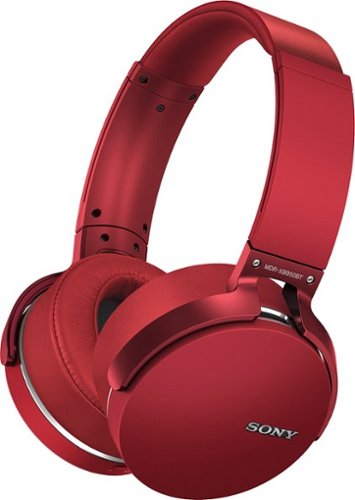  Sony - Extra Bass Wireless Over-the-Ear Headphones - Red