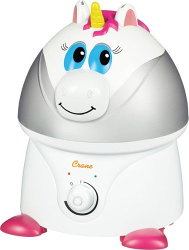 CRANE - 1 Gal. Adorable Ultrasonic Cool Mist Humidifier for Medium to Large Rooms up to 500 sq. ft. - Unicorn - White/Pink