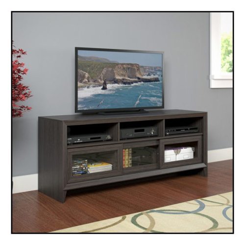 CorLiving - Kansas TV Bench for Most Flat-Panel TVs up to 60" - Modern Wenge-Front_Standard 