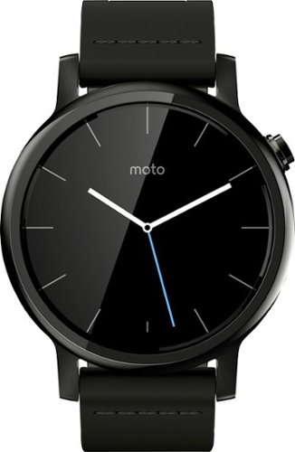  Motorola - Moto 360 2nd Generation Men's Smartwatch 42mm Stainless Steel - Black Leather