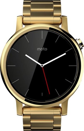 Motorola - Moto 360 2nd Generation Men's Smartwatch 42mm Stainless Steel - Gold Stainless Steel-Front_Standard 