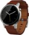 Motorola - Moto 360 2nd Generation Men's Smartwatch 42mm Stainless Steel - Silver/Cognac Leather-Angle_Standard