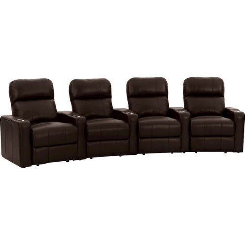 Octane Seating - Turbo XL700 Curved 4-Seat Power Recline Home Theater Seating - Brown-Front_Standard 