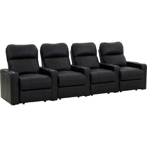 Octane Seating - Turbo XL700 Straight 4-Seat Power Recline Home Theater Seating - Black