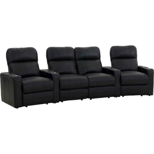  Octane Seating - Turbo XL700 Curved 4-Seat Power Recline Home Theater Seating with Middle Loveseat - Black