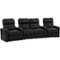 Octane Seating - Turbo XL700 Curved 4-Seat Power Recline Home Theater Seating with Middle Loveseat - Black-Front_Standard