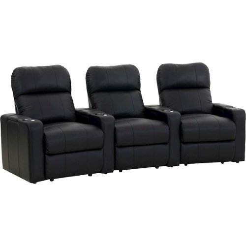  Octane Seating - Turbo XL700 Curved 3-Seat Power Recline Home Theater Seating - Black