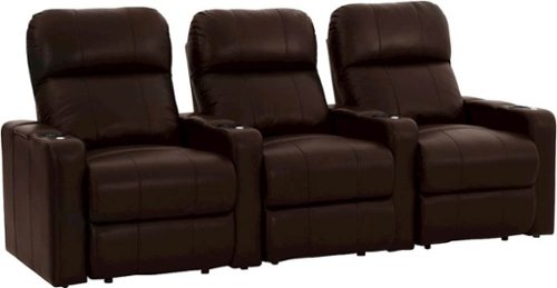  Octane Seating - Turbo XL700 Straight 3-Seat Power Recline Home Theater Seating - Brown