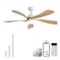 Sofucor - 45''/52" Smart Ceiling Fan With LED Light and Remote Work with Alexa/Google/App 6-Speed Timing Reversible Indoor/Outdoor - 45inch - White - Light Brown-Front_Standard