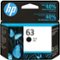 HP - 63 Standard Capacity Ink Cartridge - Black-Front_Standard 