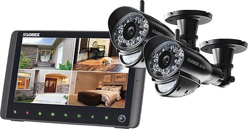  Lorex - LW2960 Series 2-Camera Indoor/Outdoor Wireless High-Definition Video Surveillance System - Black
