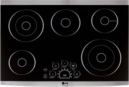 LG - STUDIO 30" Built-In Electric Cooktop with 5 Elements, Hot Surface Indicator and Warming Zone - Stainless steel