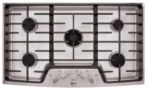 LG - Studio 36" Built-In Gas Cooktop - Stainless Steel-Front_Standard 