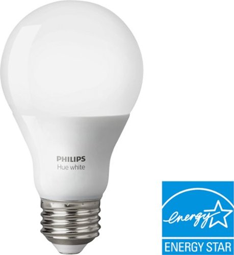  Philips - Hue White A19 Smart LED Bulb - White