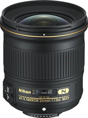 Nikon - AF-S NIKKOR 24mm f/1.8G ED Wide-Angle Prime Lens - Black
