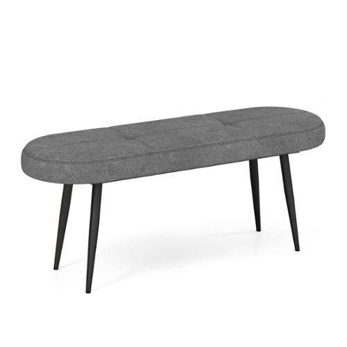 Costway 47" Upholstered Entryway Bench with Padded Seat & Heavy-duty Metal Frame - Gray