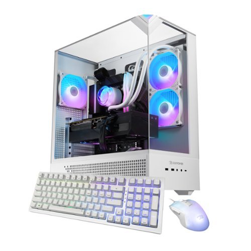 iBUYPOWER - Element Gaming Desktop PC - AMD Ryzen 7 7800X3D, AMD Radeon RX 9070XT 16GB, 32GB DDR5 RGB RAM, 2TB NVMe SSD_EWA7R97XT01 - White-Front_Standard 