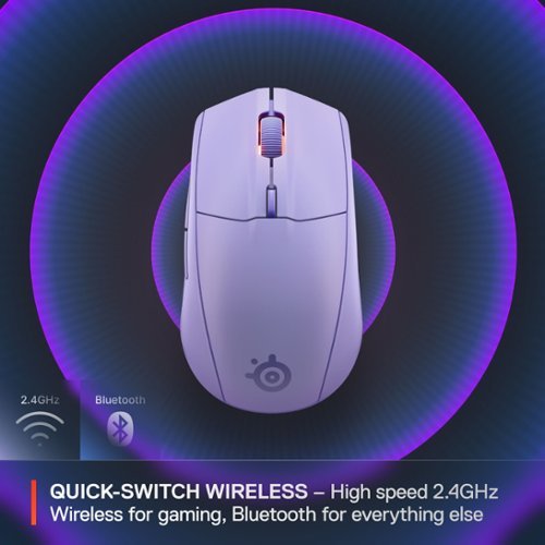 SteelSeries Rival 3 Gen 2 Wireless Optical Gaming Mouse with Ultra-fast clicks - Wireless - Lavender WORLDWIDE DELIVERY