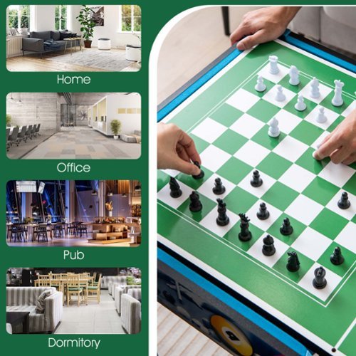 Costway 12-in-1 Combo Game Table Set with Foosball Air Hockey Pool Ping Pong Chess Bowling - Gray GLOBAL SHIPPING