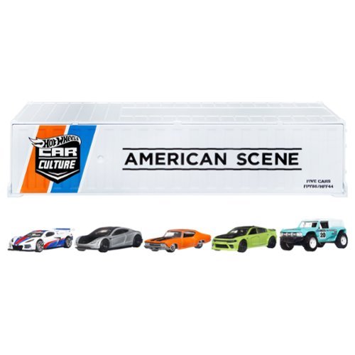  Hot Wheels - Premium Car Culture American Scene Vehicles with 5-Pack Container