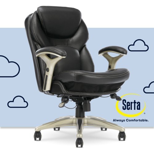 

Serta - Upholstered Back in Motion Health & Wellness Manager Office Chair - Bonded Leather - Black